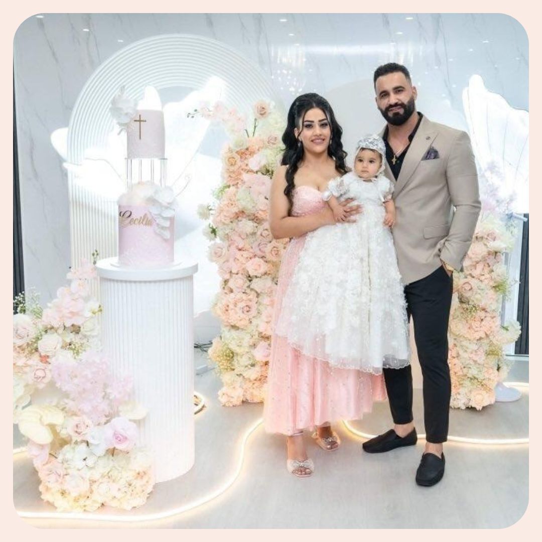 3d lace christneing gown