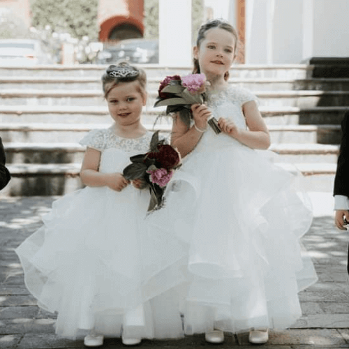 flower girl dress in white