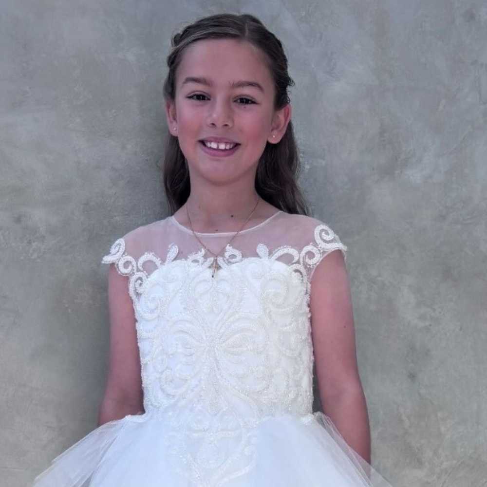 beaded communion dress