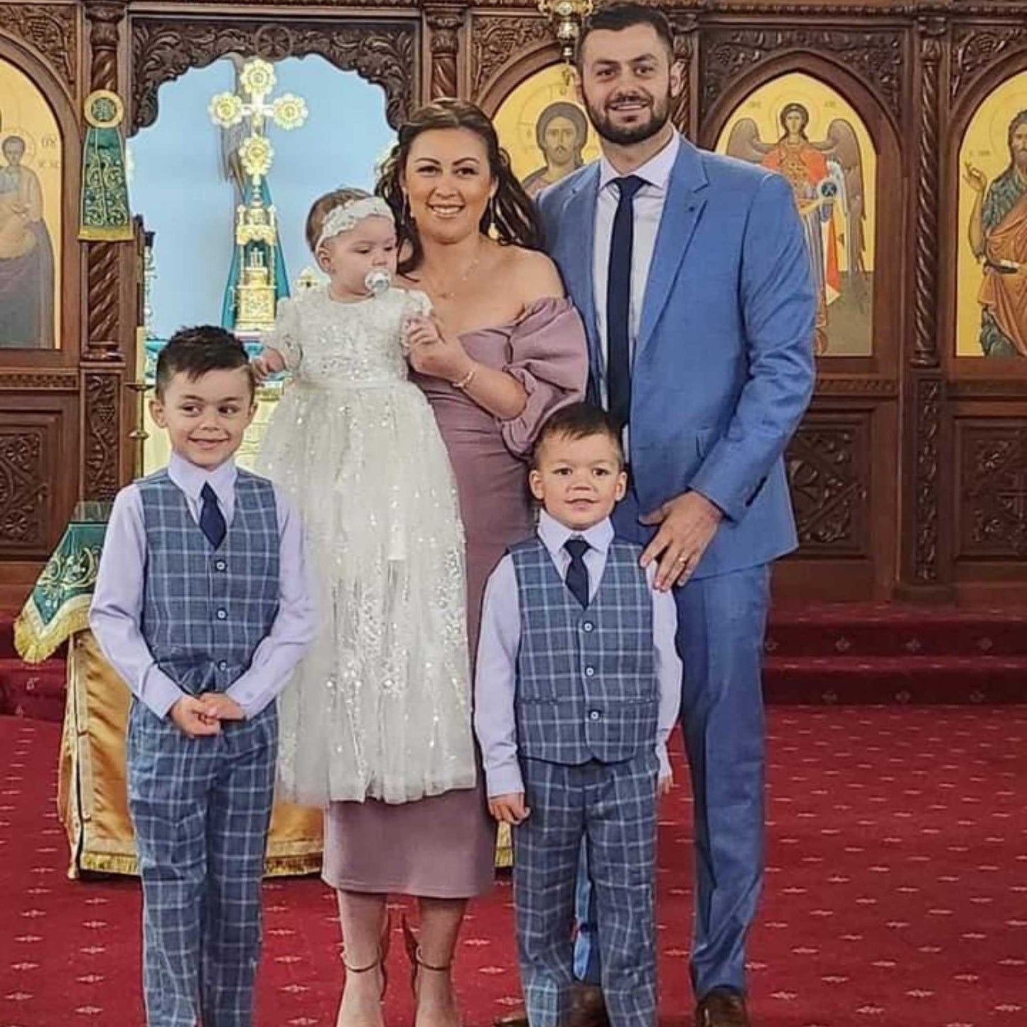 Ivory lace Ciena Christening Gown