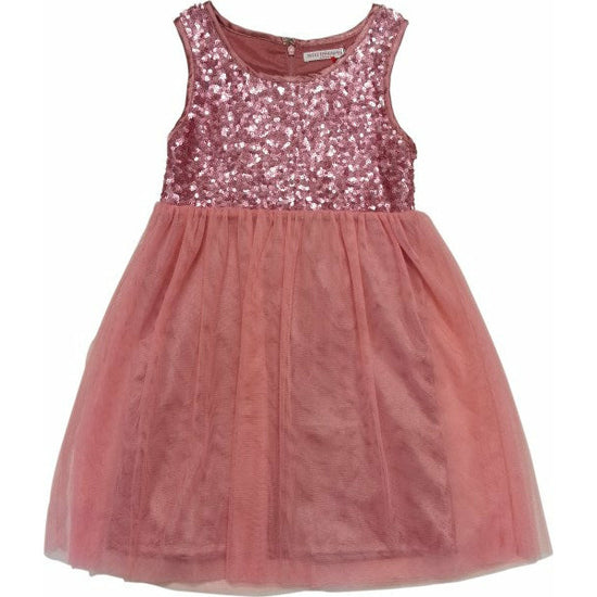 Ivy sequins dress with tulle-Pink