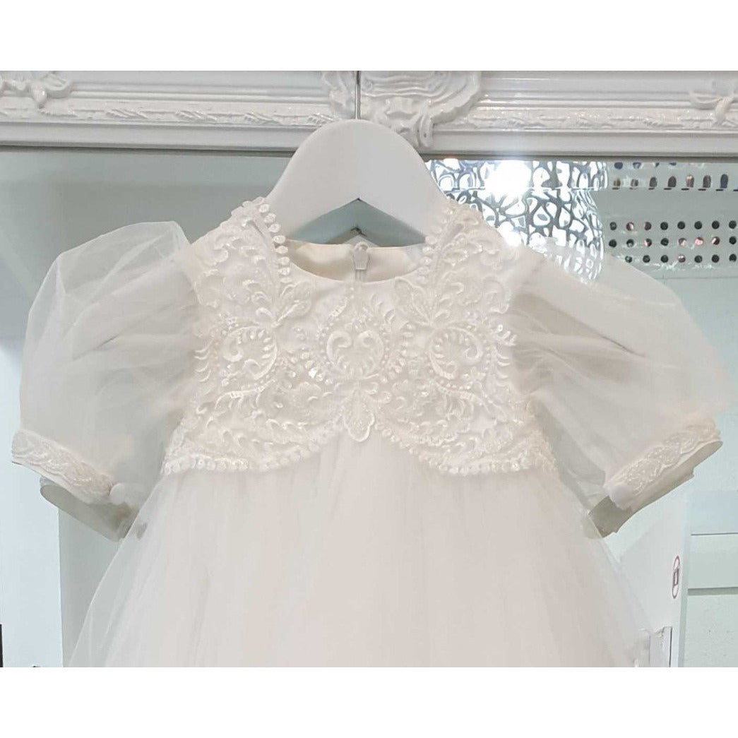 Beaded Lace Christening Gown