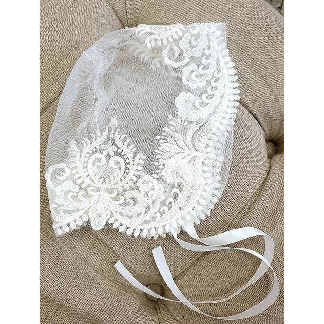 Laura Beaded Christening Bonnet