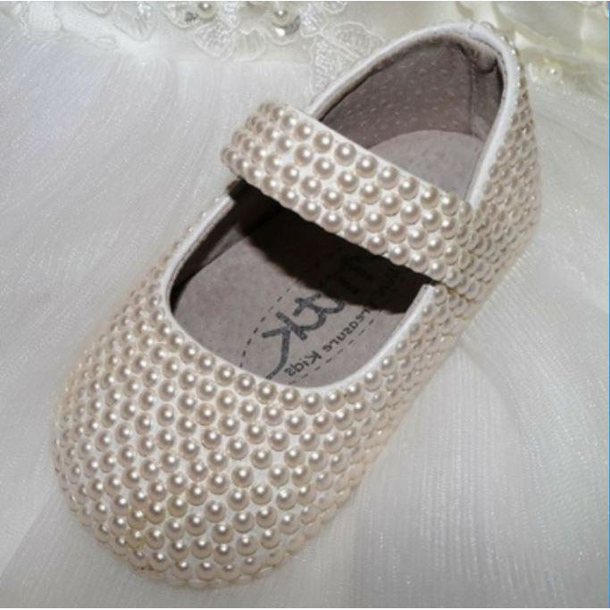 Handmade pearl Baby Angela keepsake shoes