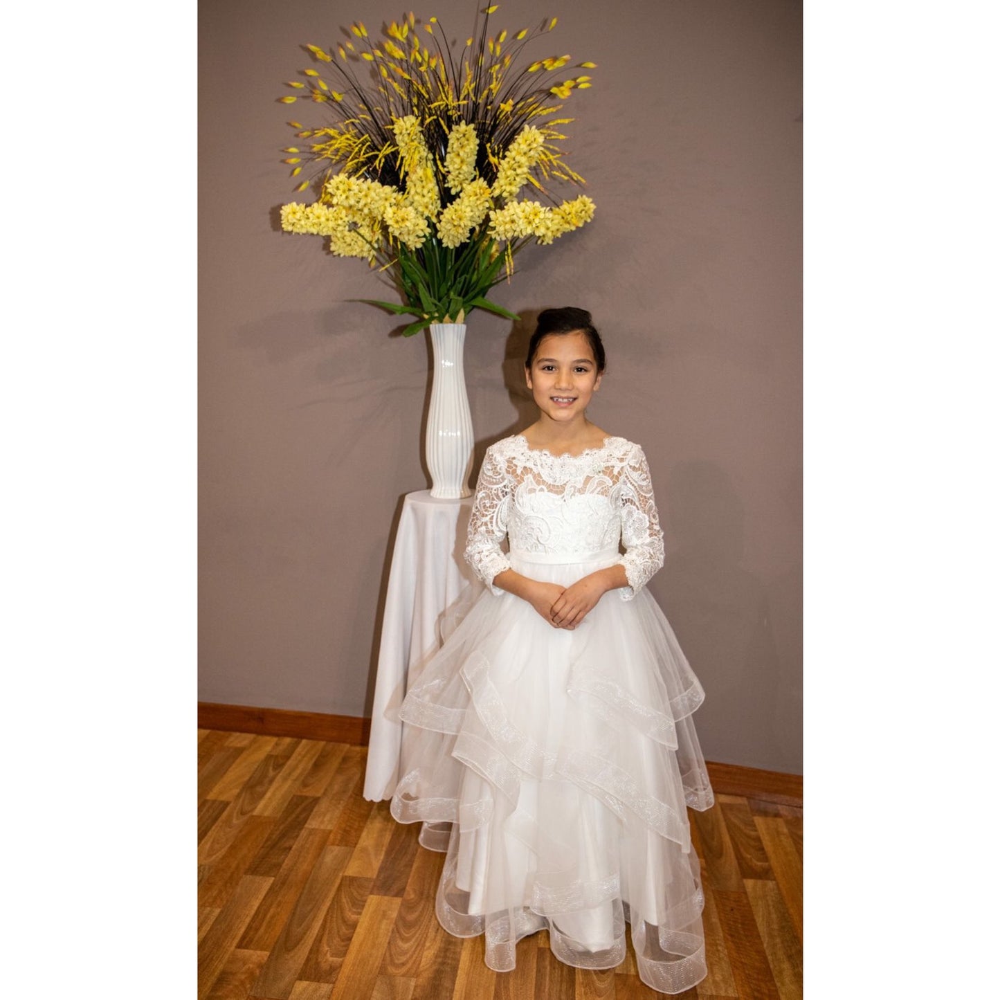 Poppy Long Sleeve Communion Dress