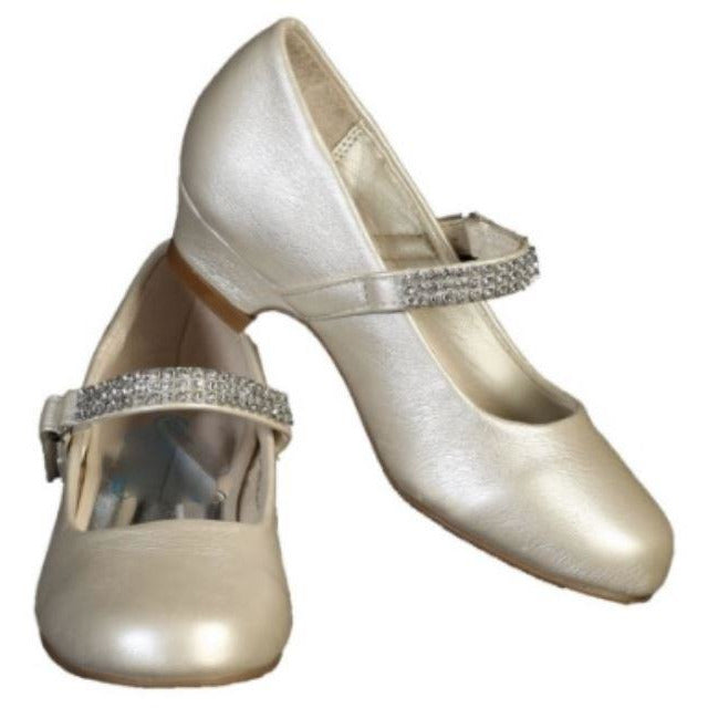 Rhinestone communion shoes withn heel
