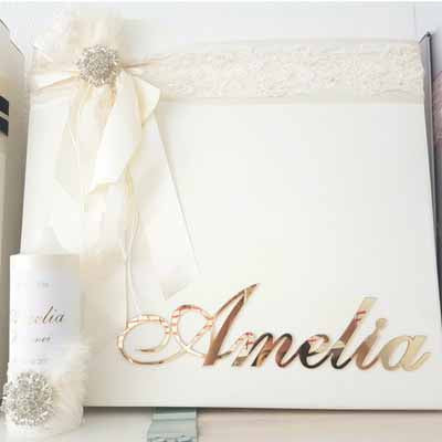 Baptism Candle and Christening Box