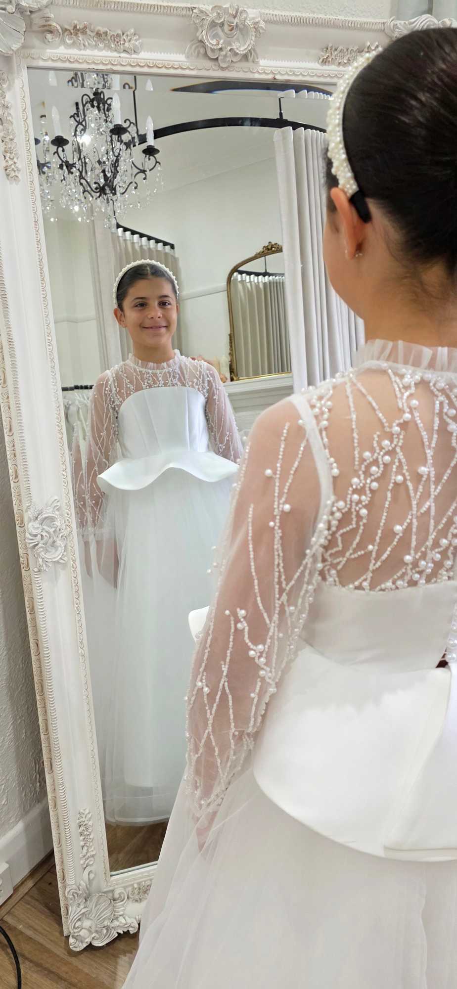 Allegra Long sleeve communion dress