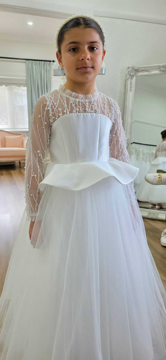 Allegra Long sleeve communion dress