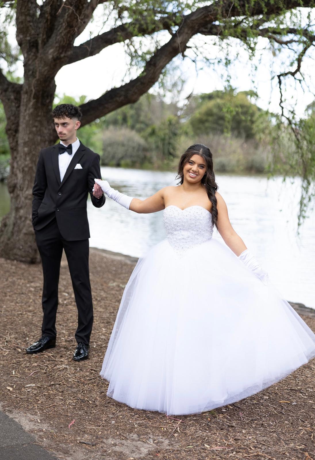 white debutante dress made in melbourne