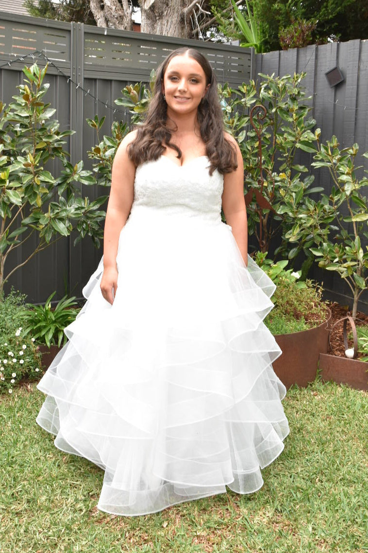 white lace debut dress melbourne