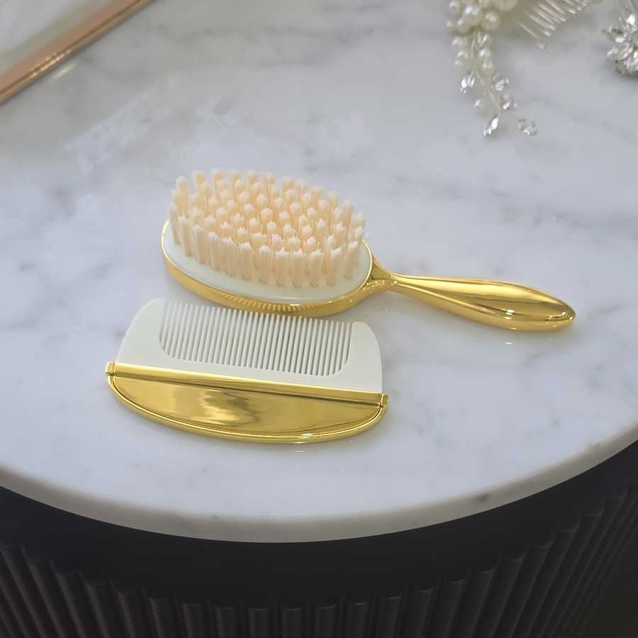 Baby hair brush set for newborns and christenings