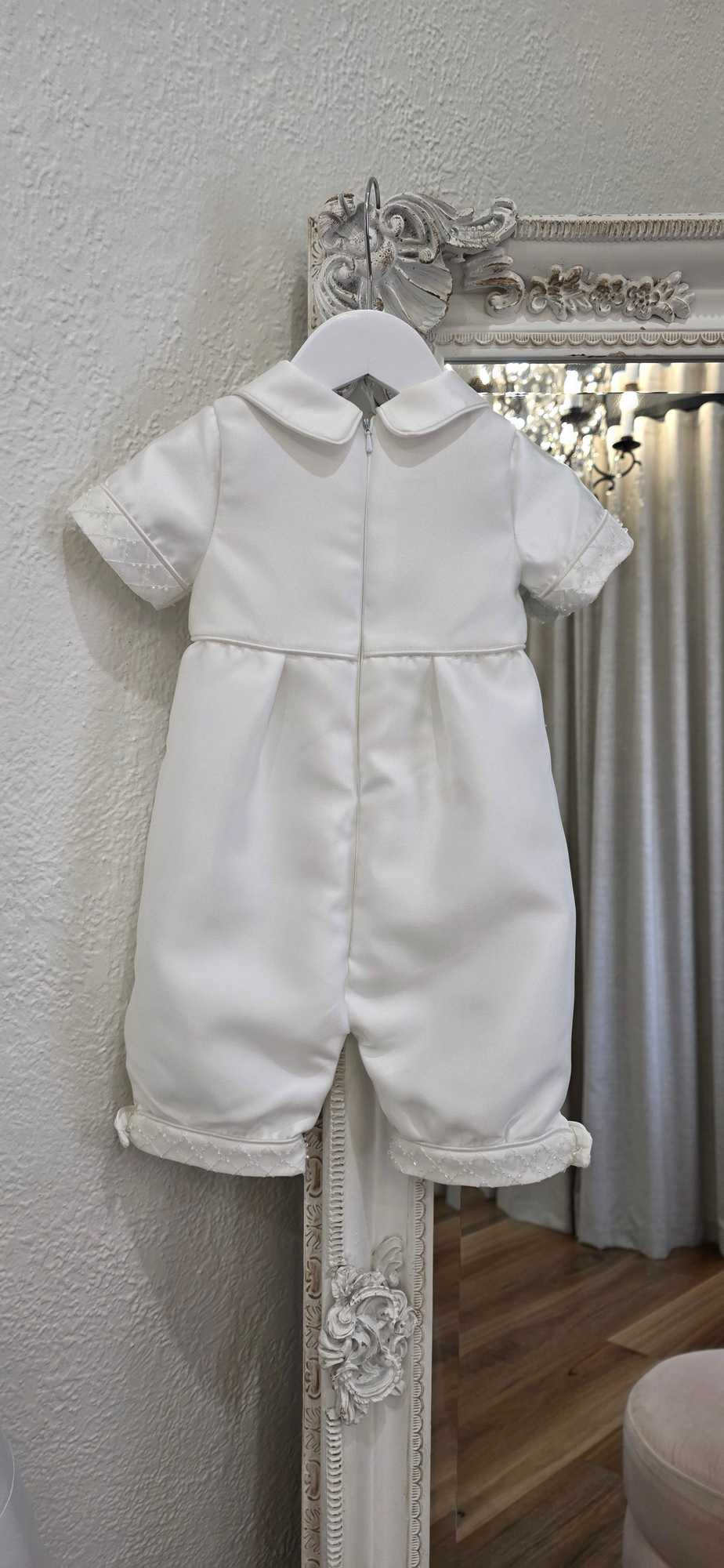silk Mikado baptism romper