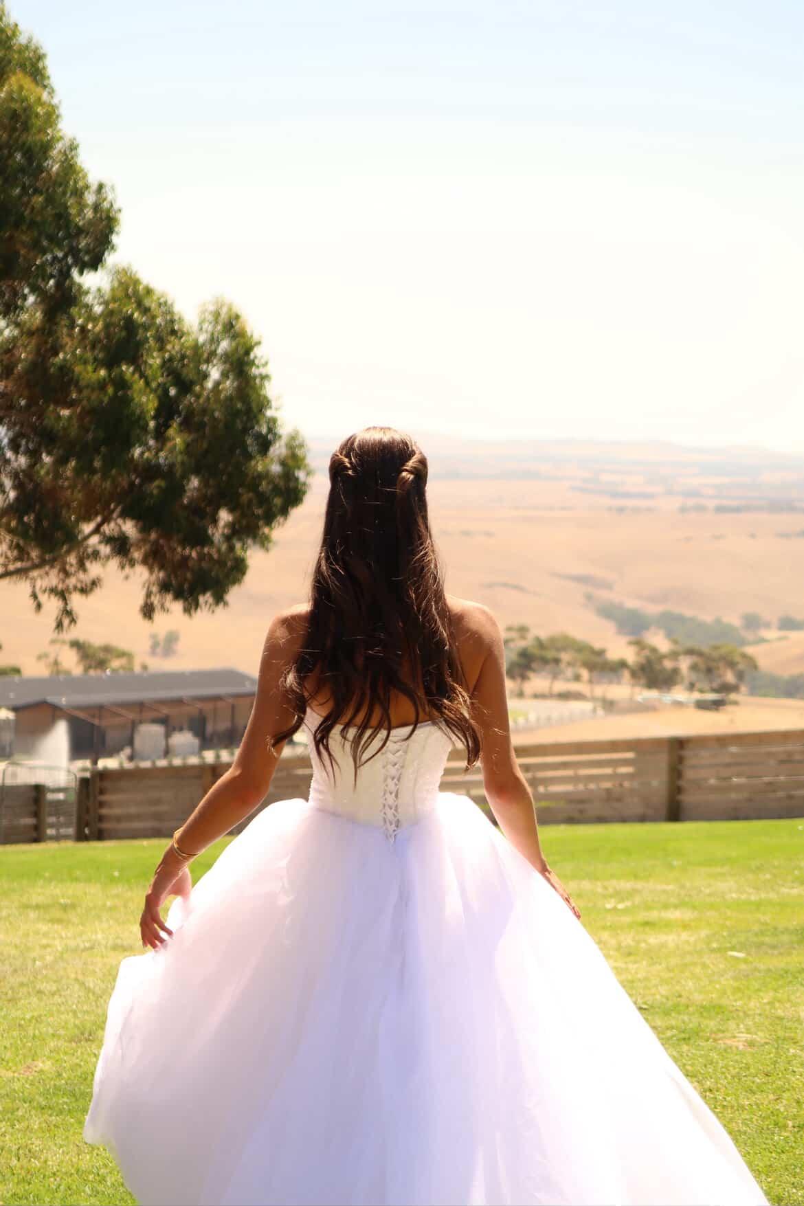 Handcrafted, custom-made design debutatn dress