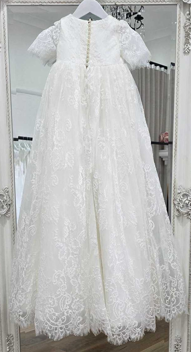 elle lace baptism gown