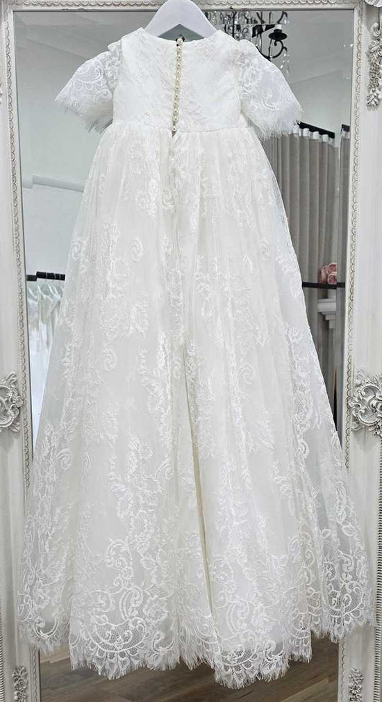 elle lace baptism gown