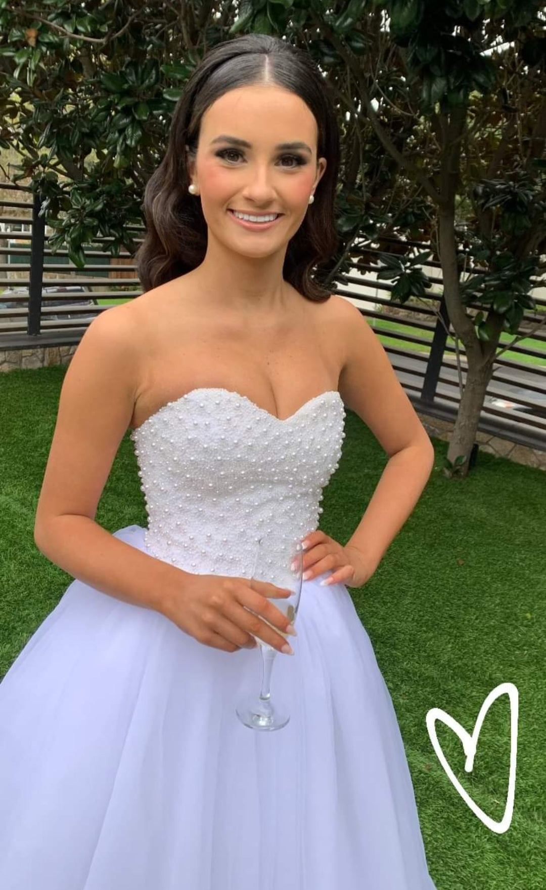 pearl beaded debutant bodice