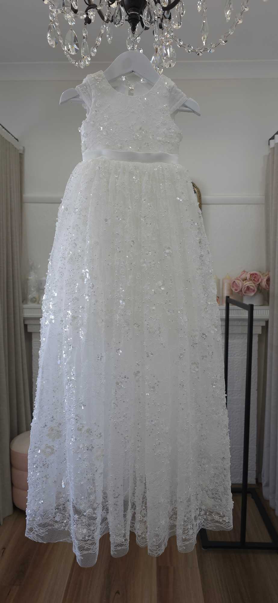 Baby girl lace baptism outfit 2-piece