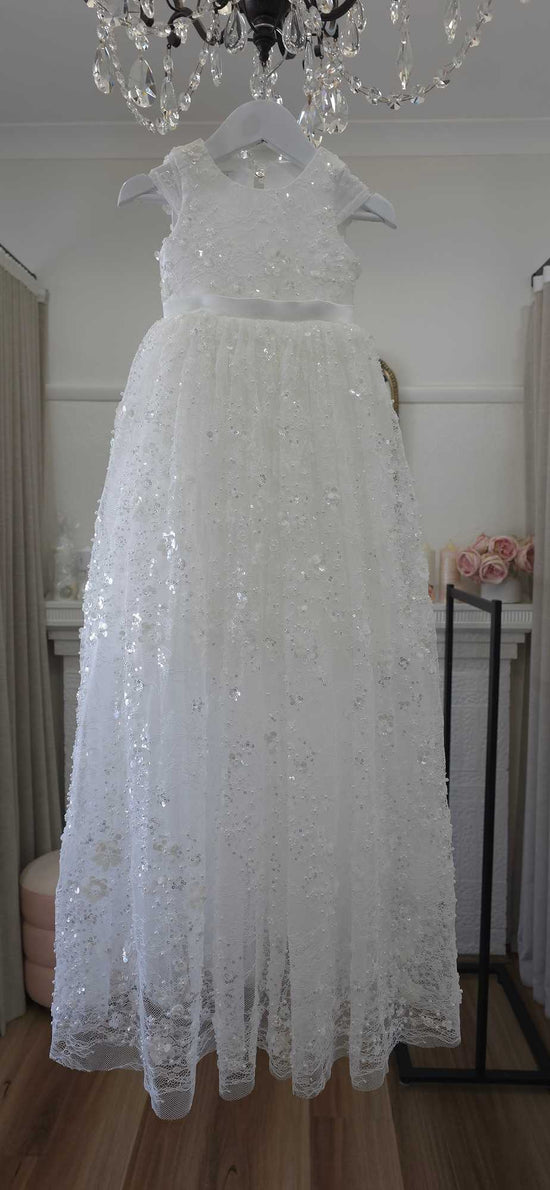 Baby girl lace baptism outfit 2-piece