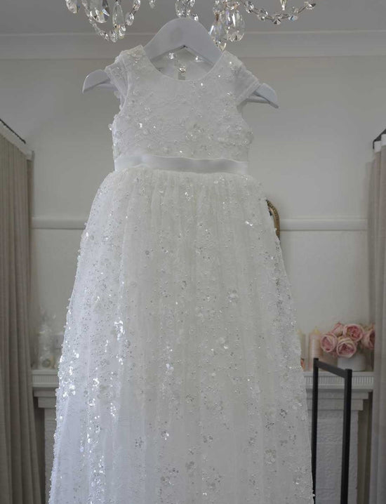 Baby girl lace baptism outfit 2-piece