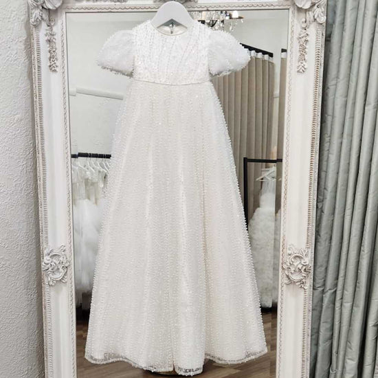 Catholic Baptism White Blessing Dress Pearl Christening Dress Elegant Baptism Gown For Babies Mini Catholic Baptism White Blessing Dress Pearl Christening Dress Elegant Baptism Gown For Babies Mini
