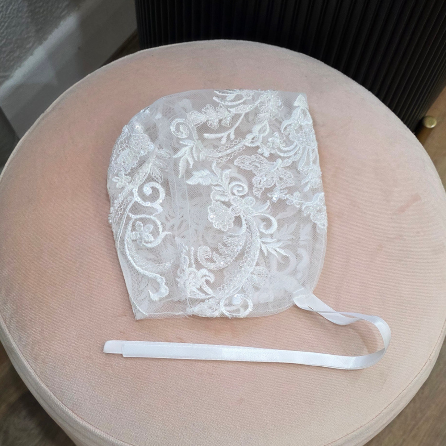 Elegant baby girl christening accessories with lace headband