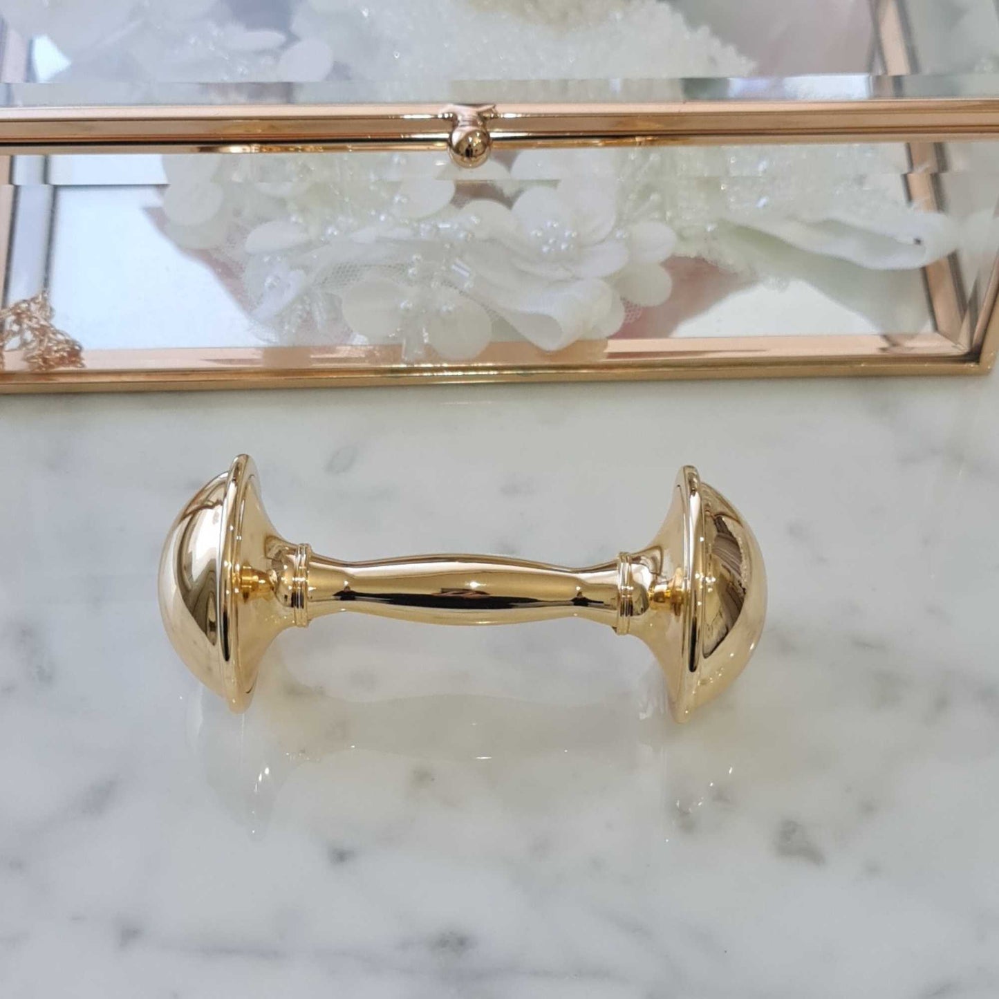 Gold keepsake rattle