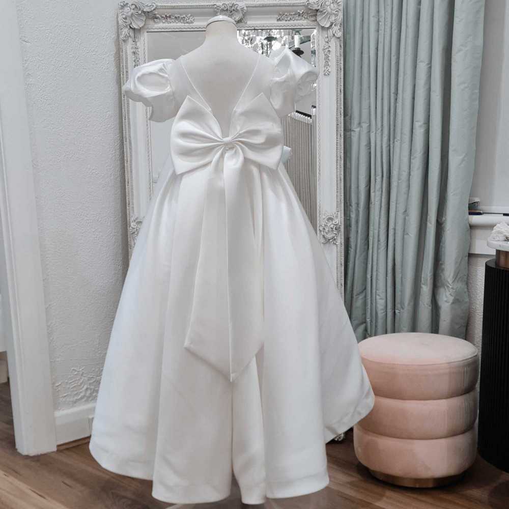 mikado holy communion dress or flower girl dress