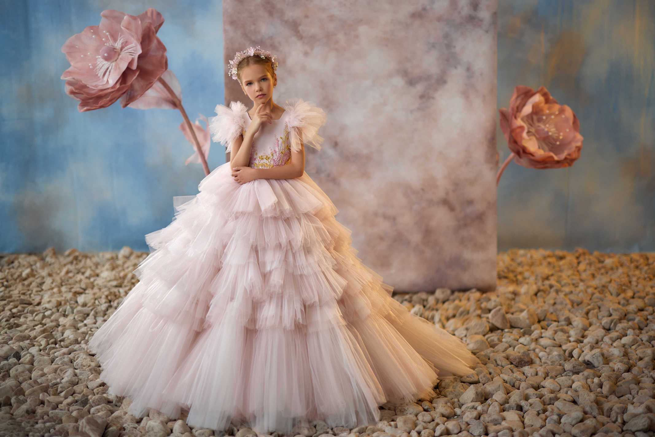 girls luxury dresses Bilyana Luxury Couture Flower Girl Dress