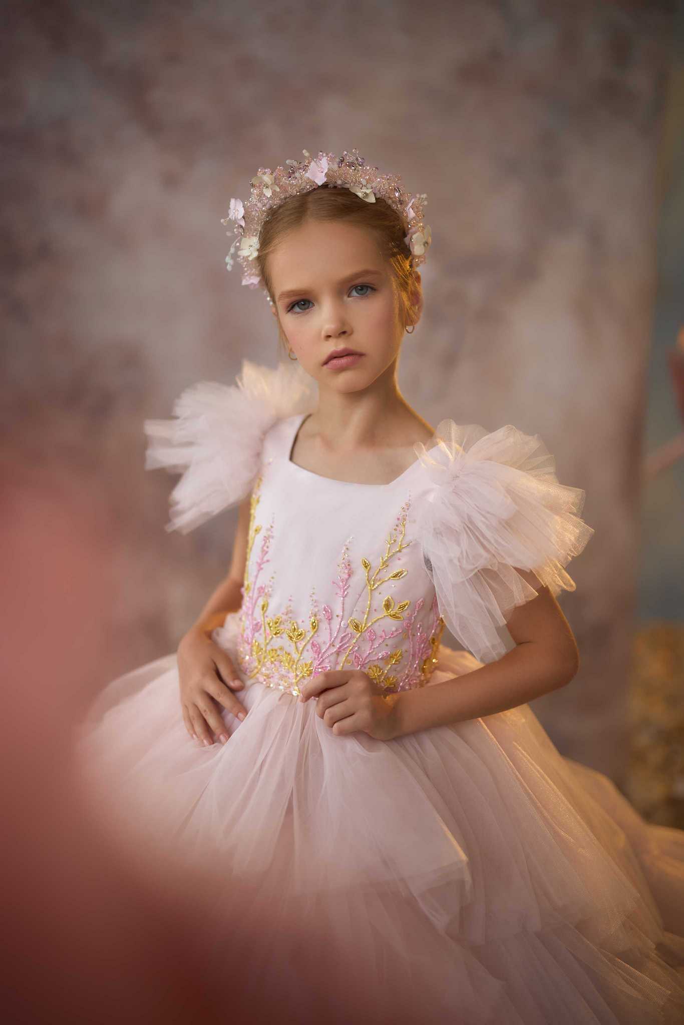 Riley Lux Girls Dress – Elegant Handmade Couture Gown