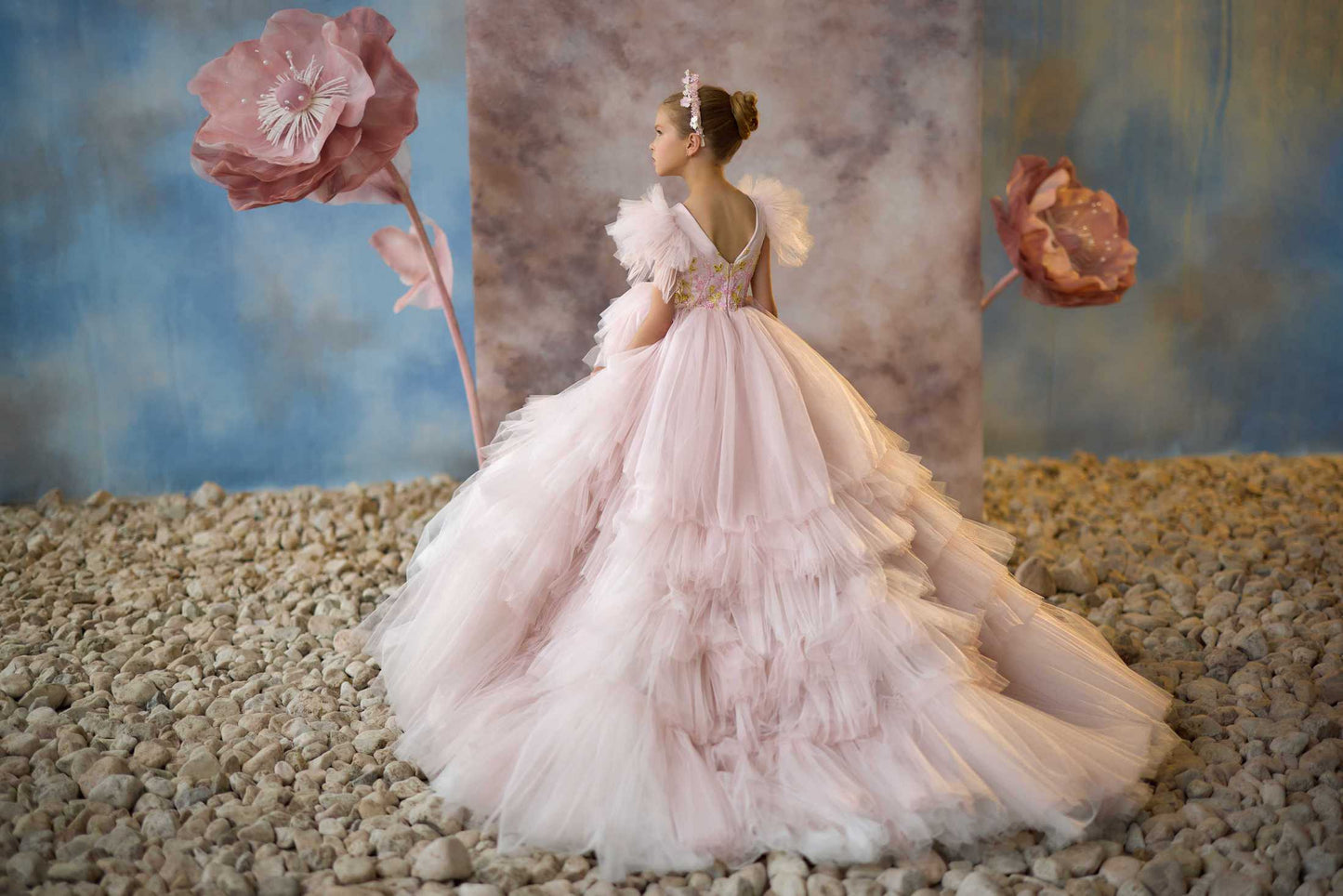 ruffled layered princess dress