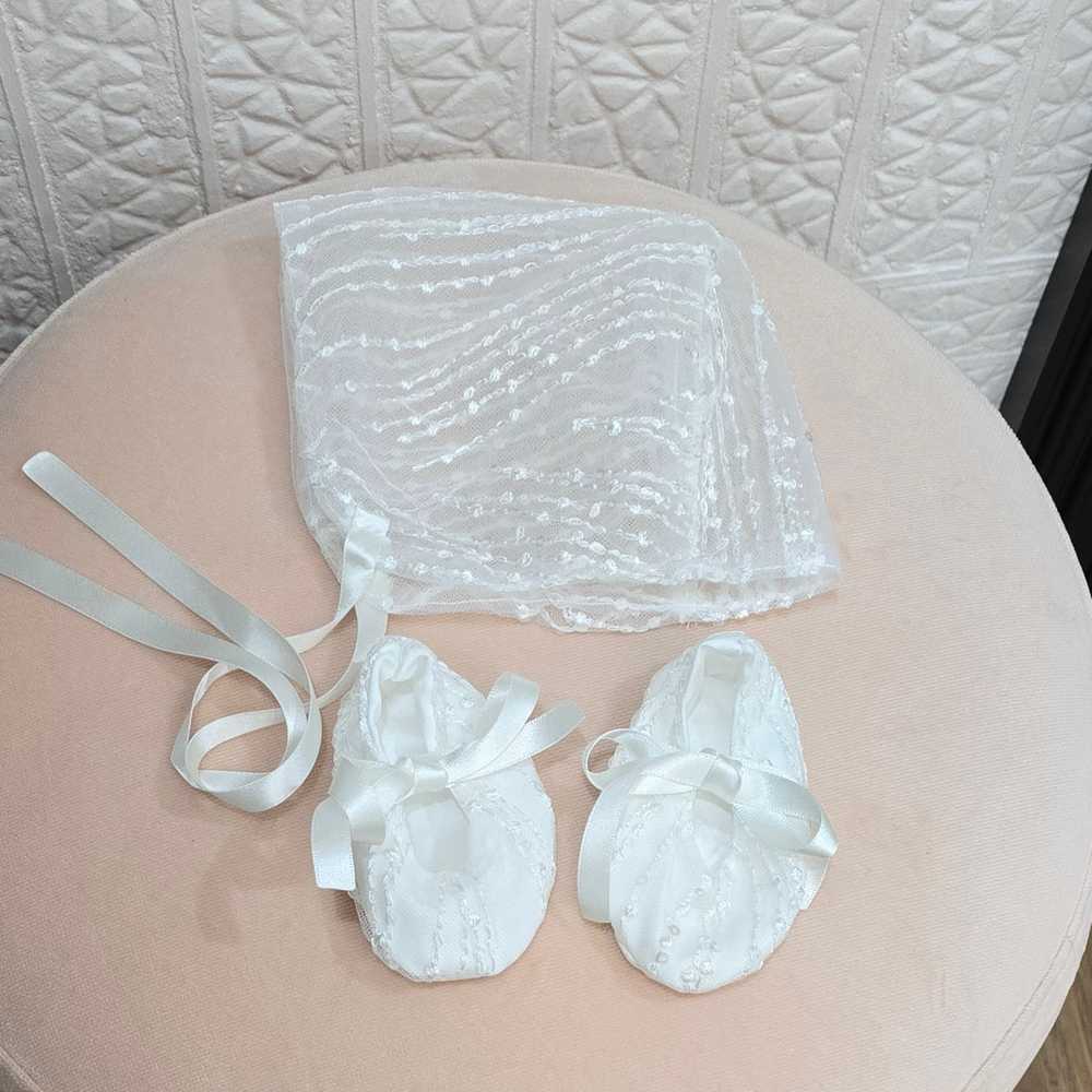 lace christening bonnet set