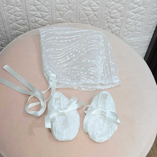 lace christening bonnet set