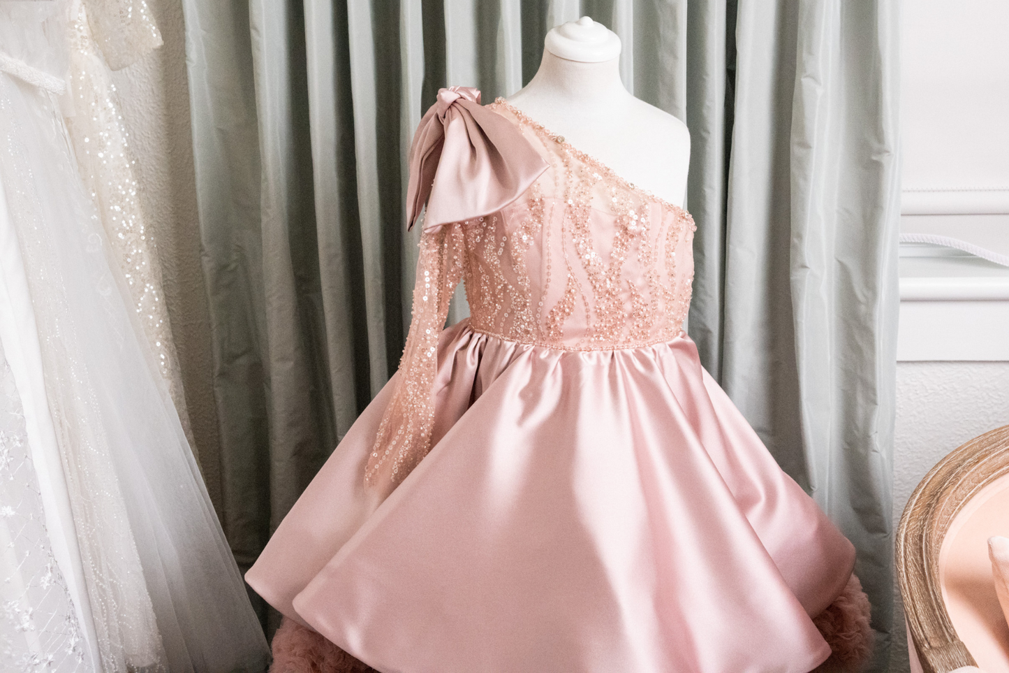 Little girl pink gown