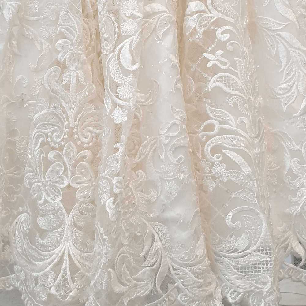 ivory beaded christening lace