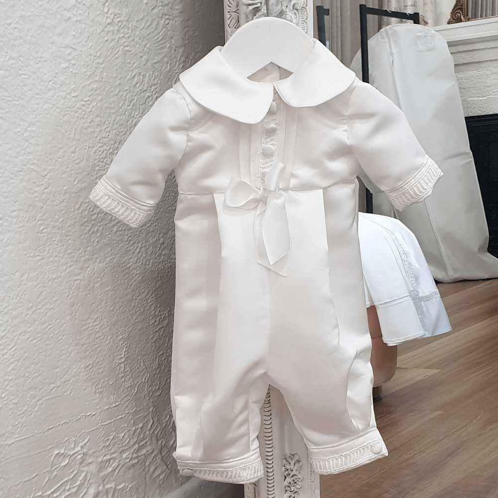 boys silk baptism jumpsuit