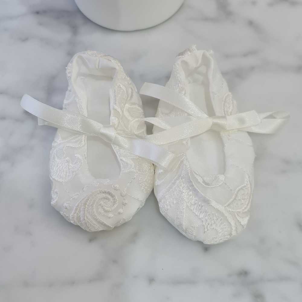 ivory christening lace shoes