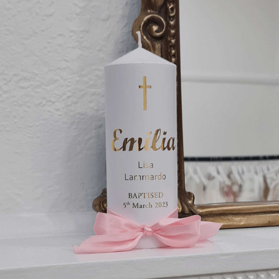 Emilia Christening or Baptism Candles