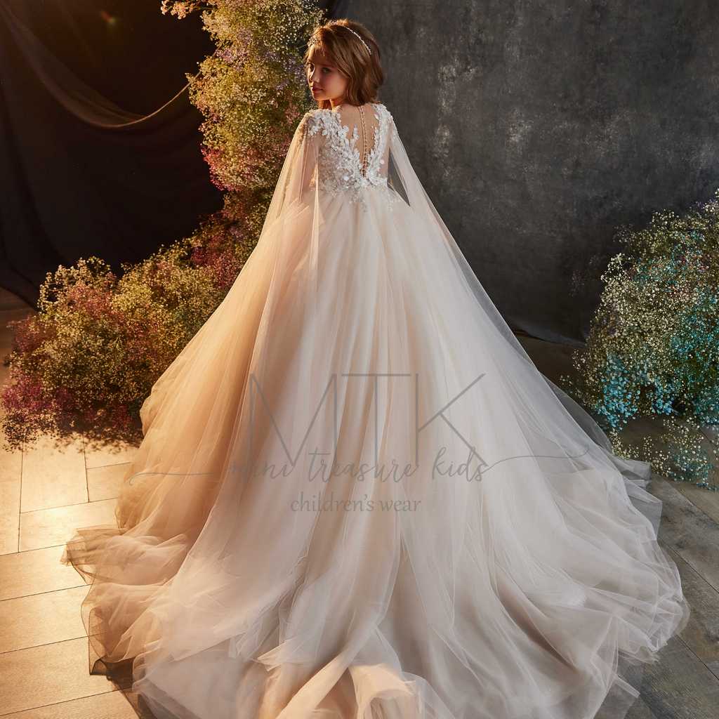 flower girl dress with a train