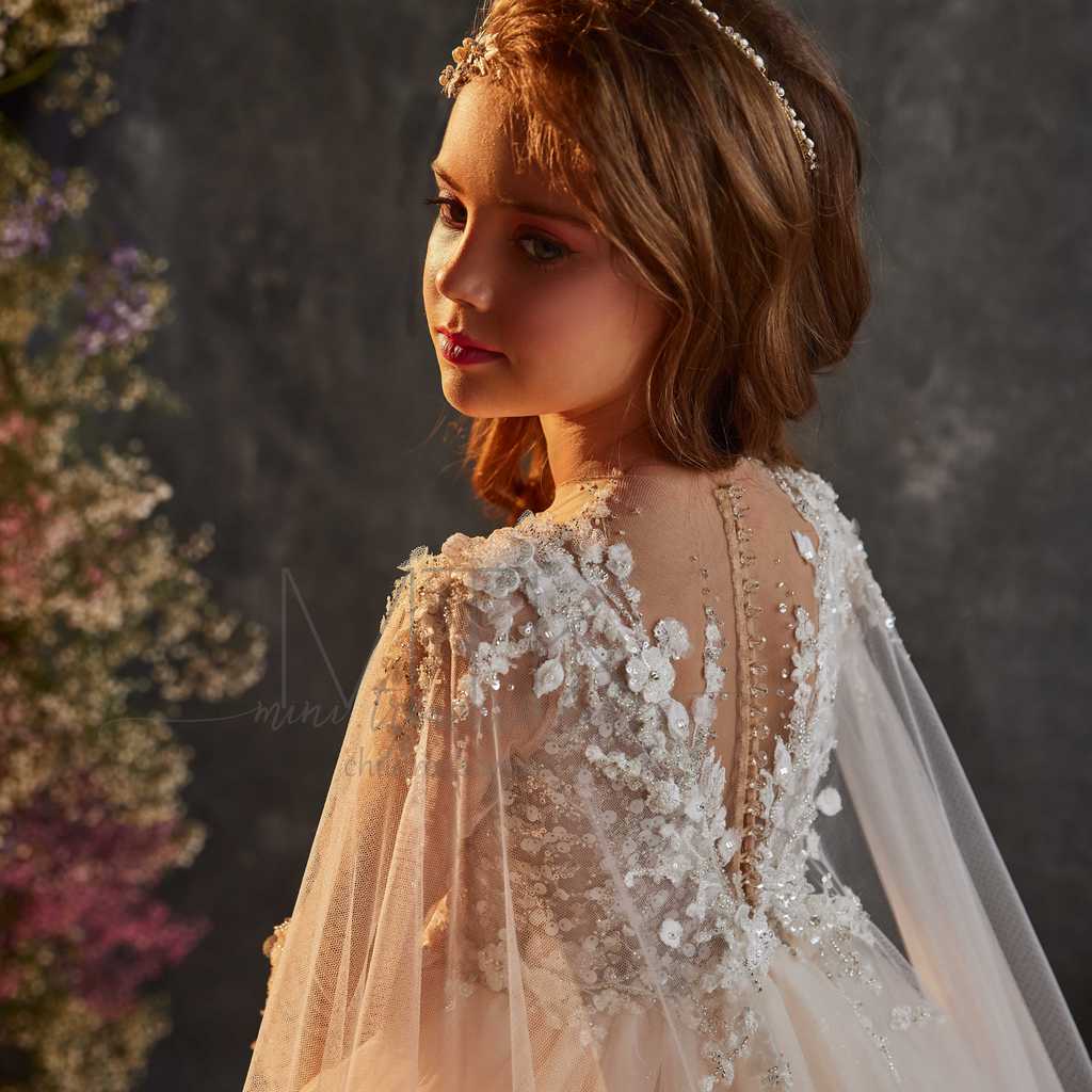 flower girl dress with v back
