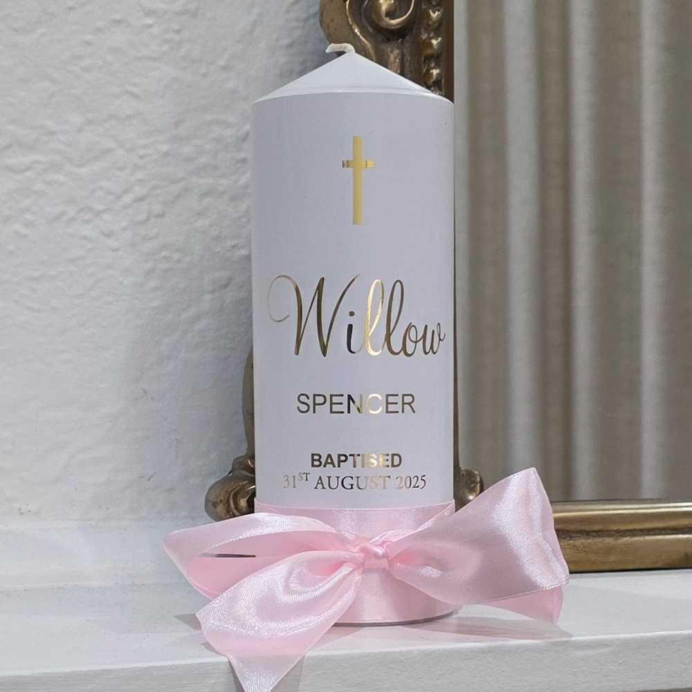 Emilia Christening or Baptism Candles