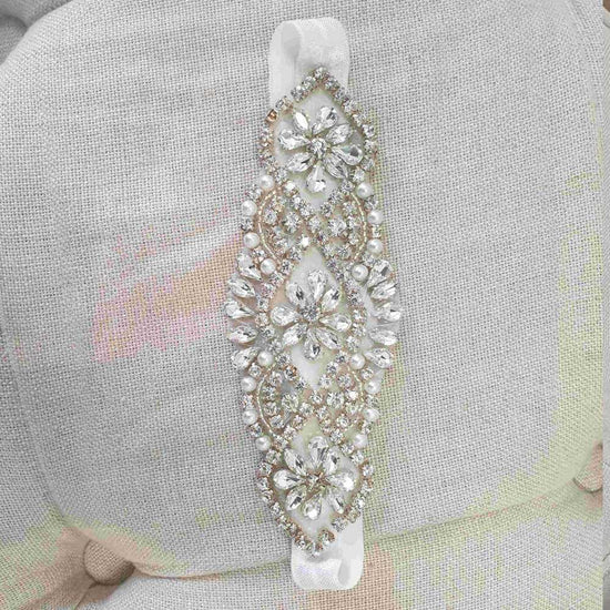 Custom made baby pearl & diamante headband