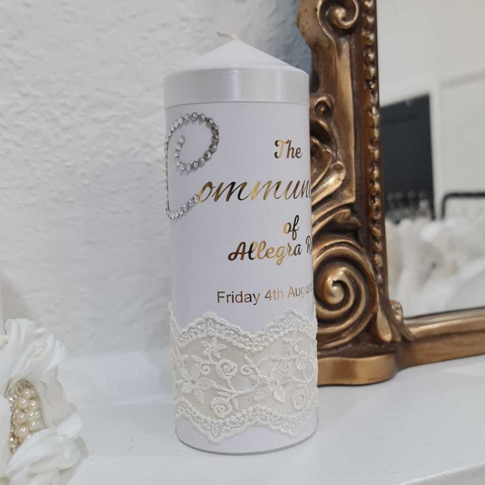 personalised communion candle