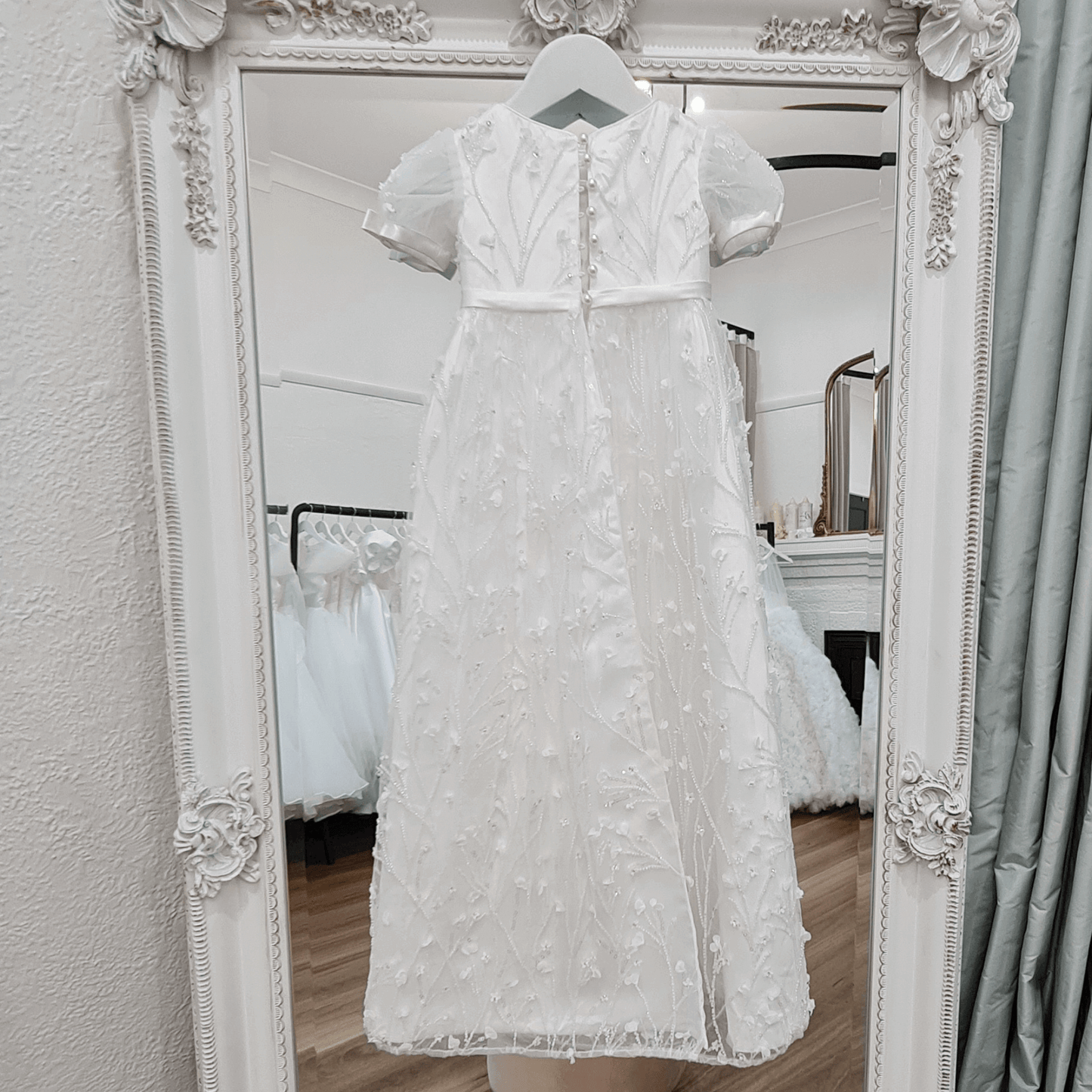Load image into Gallery viewer, beaded lace baptism dress
