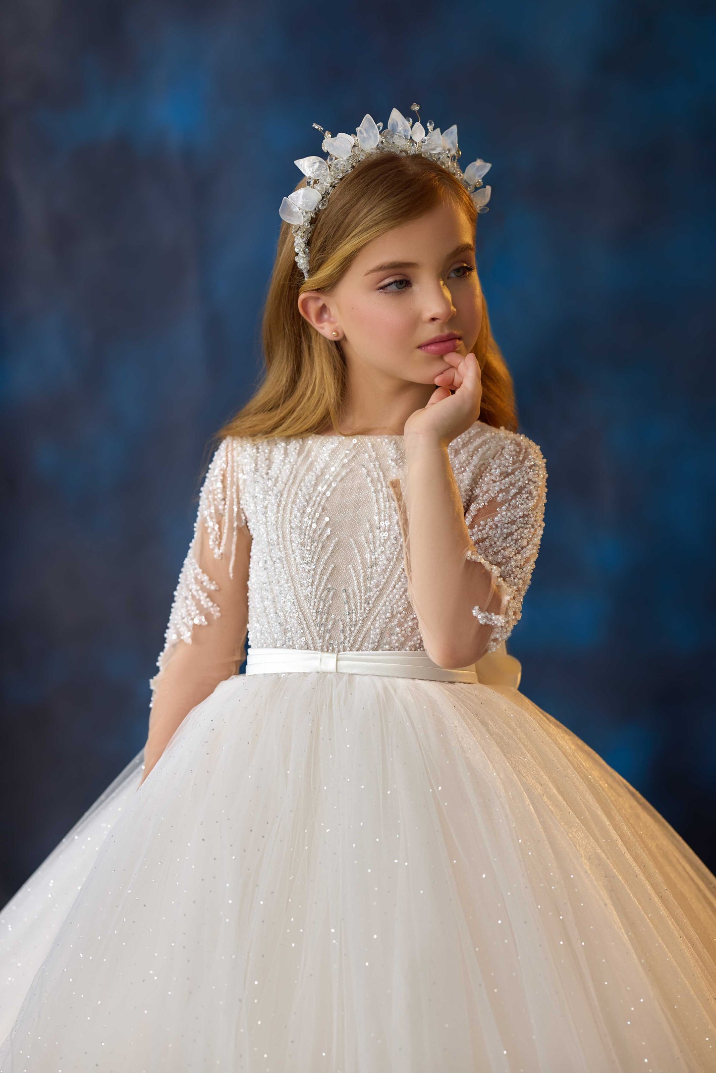 laced beaded girls dreses
