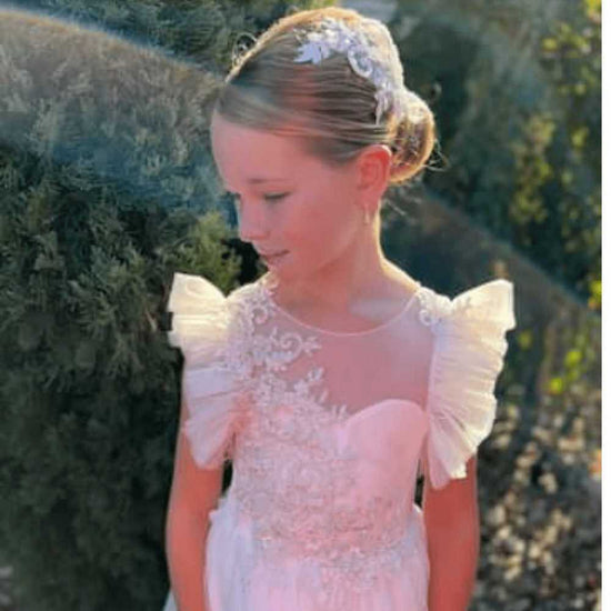 beaded lace communion dress