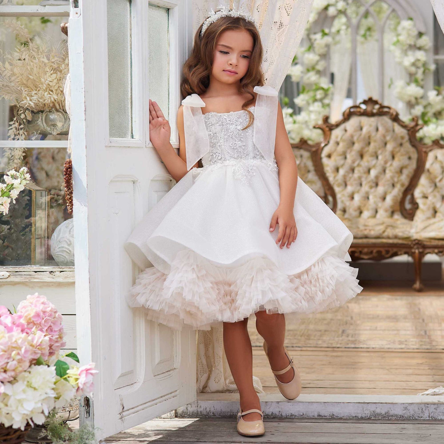 Luna European flowergirl dresses in Melbourne Mini Treasure Kids