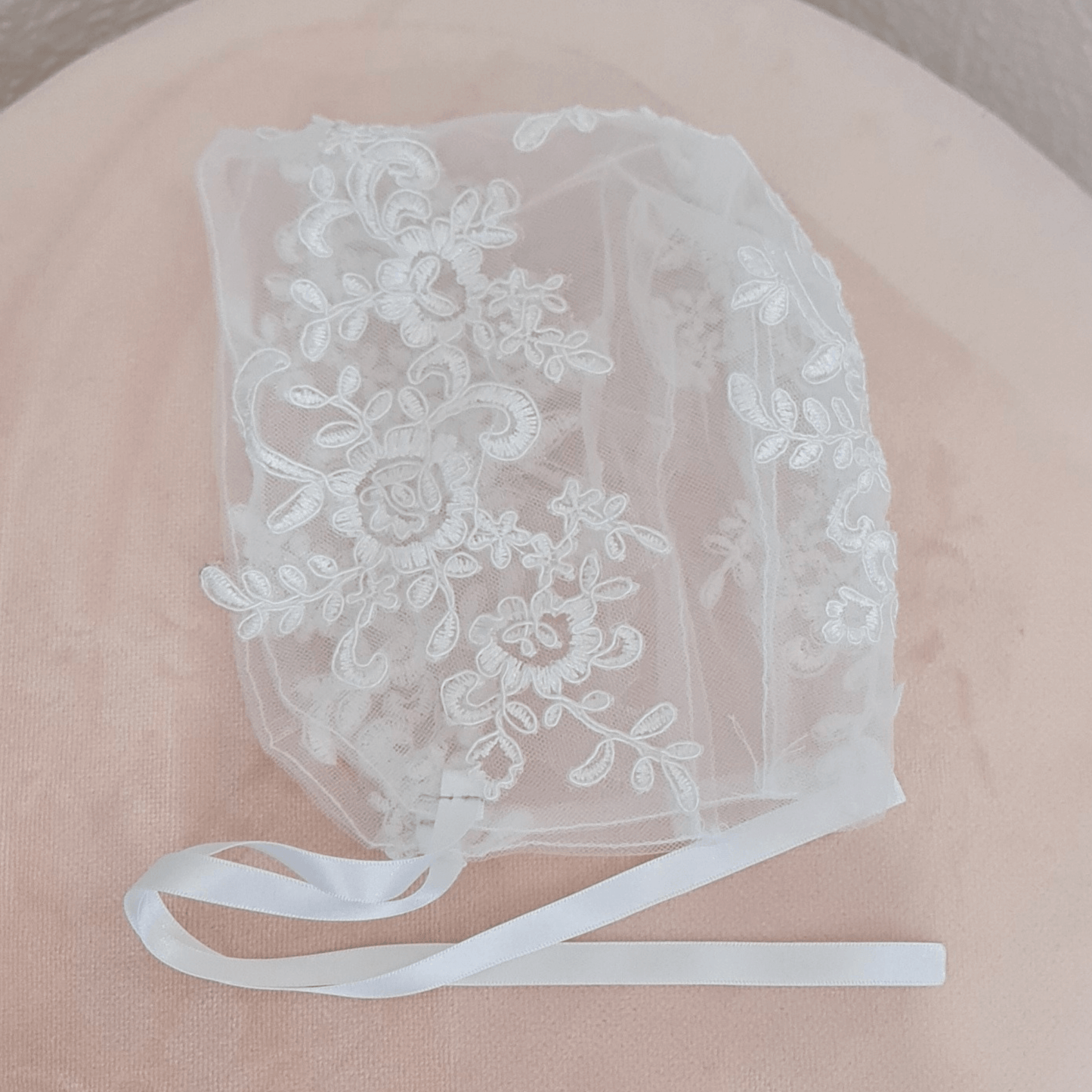Girls lace christening bonnet