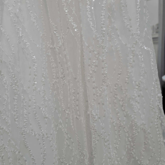 ivory beaded lace for christning dress