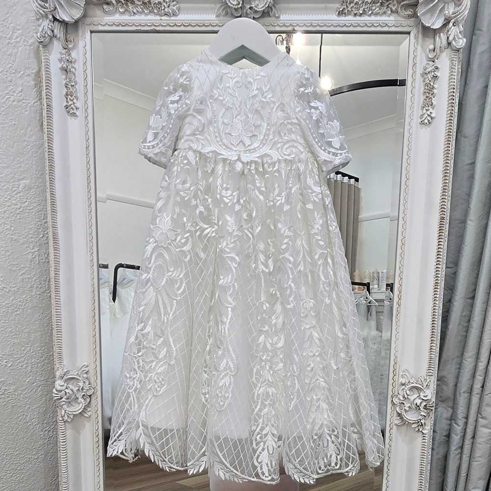 open lace back dress Sleeveless Butterfly Knot Layered Princess / Christening Dress – xoxobyRiley main image 0